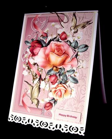 Rose Beauty Card with Decoupage by Dianne Jackson