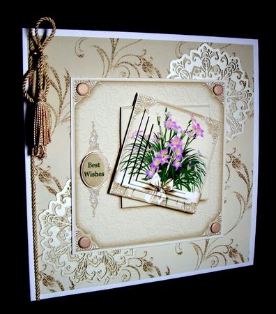 Taupe Art Deco Scroll Background Paper by Dianne Jackson