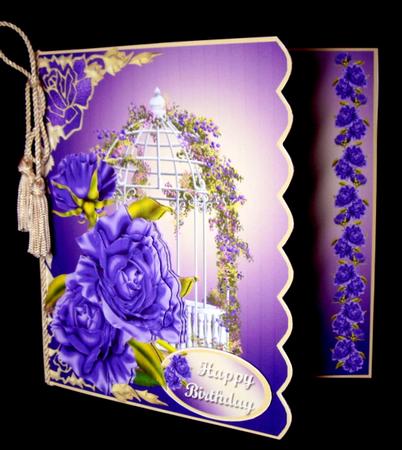 Lavender Roses Side Scallop Card Mini Kit by Dianne Jackson