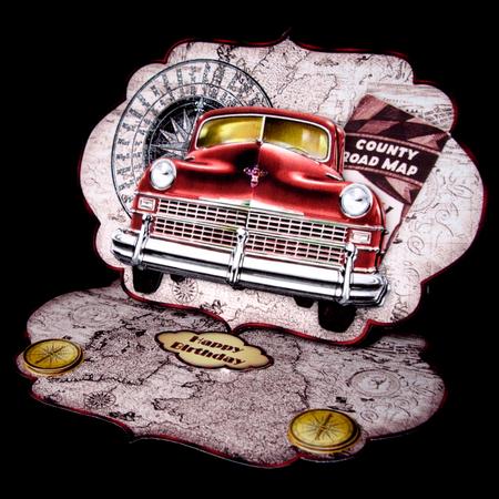 Classic Chrysler in Red Easel Card Mini-kit by Dianne Jackson