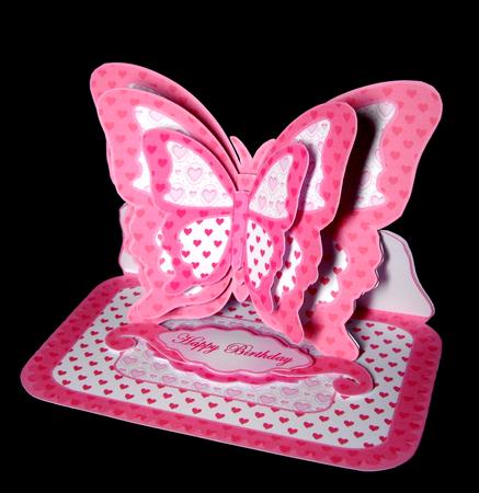 Layered Butterfly Easel - Pink Hearts by Dianne Jackson
