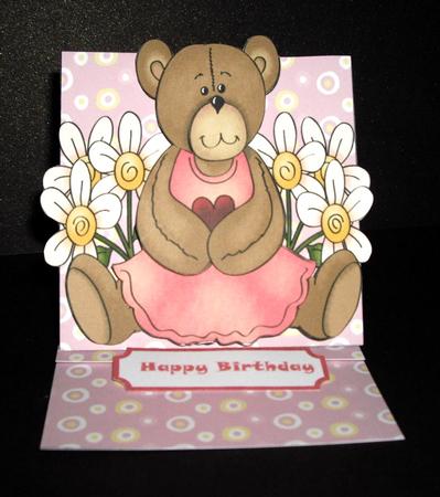 Floral Ted Easel Card by Dianne Jackson