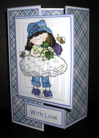 Cute Cloey Loves Purple (1) Gate Fold Card Kit by Dianne Jackson
