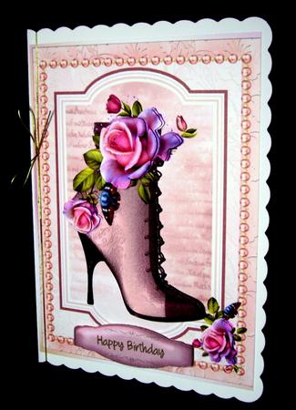 Lovely Boot ,pearls, and Roses. by Dianne Jackson