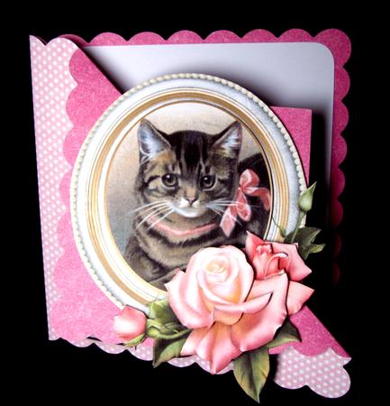 Vintage Cat & Roses Topper & Decoupage by Dianne Jackson