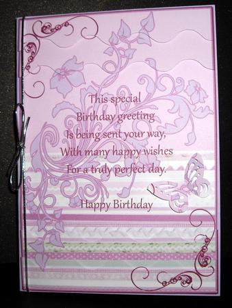 Birthday Verse Swirls & Flowers Birthday Card by Dianne Jackson