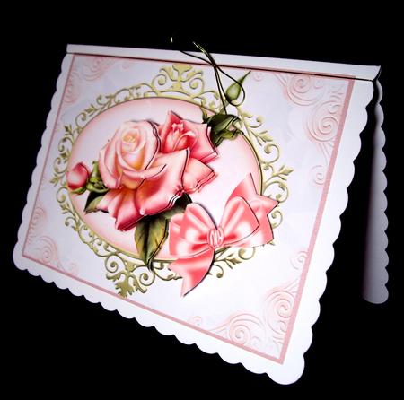 Beautiful Pink Edwardian Rose with Bow by Dianne Jackson