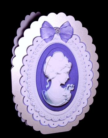 Prtetty in Purple, Lady Cameo Oval Pyramids by Dianne Jackson