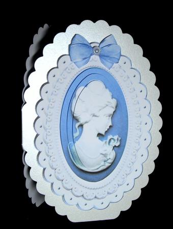 Pretty in Powder Blue, Lady Cameo Oval Pyramids by Dianne Jackson