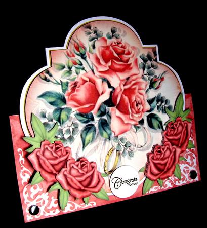 Red Rose Rings Fancy Over 3D Mini Card Kit by Dianne Jackson
