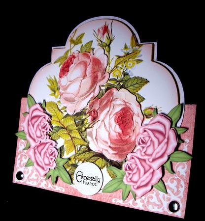 Just Pink Roses Fancy Over 3D Mini Card Kit by Dianne Jackson