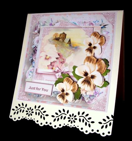 Summer Pansy Card with Decoupage by Dianne Jackson