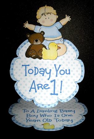Giant Flower Easel Card Kit - Baby Boy's 1st Birthday by Dianne Jackson