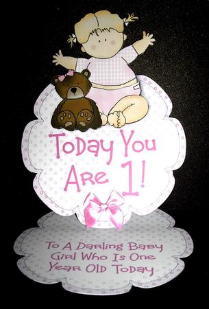 Giant Flower Easel Card Kit - Baby Girl's 1st Birthday by Dianne Jackson