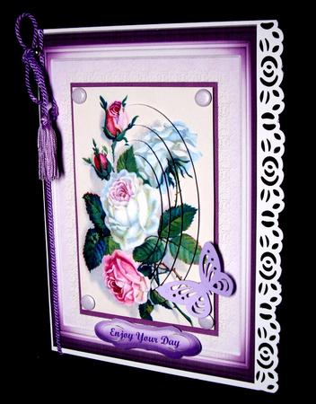 Beautiful Pyramide Roses in a Shadow Frame by Dianne Jackson