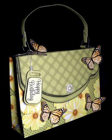 3D Butterflies & Flowers Handbag Treat or Favour Box Kit by Dianne Jackson