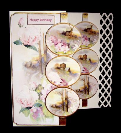 Dog-rose Over the Edge Card with Decoupage by Dianne Jackson