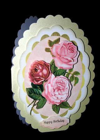 Beautiful Roses on Gold and Pink by Dianne Jackson