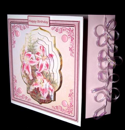 Pink Lily Card with Shaped Layers by Dianne Jackson