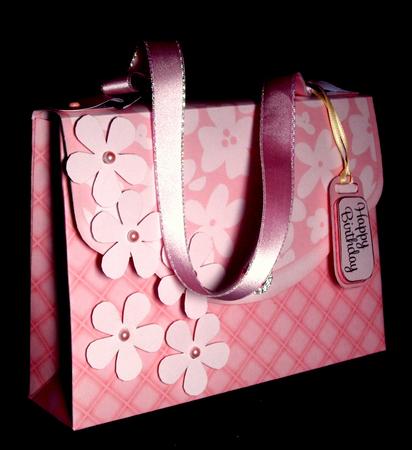 3D Elegant Floral Handbag Treat or Favour Box Kit by Dianne Jackson