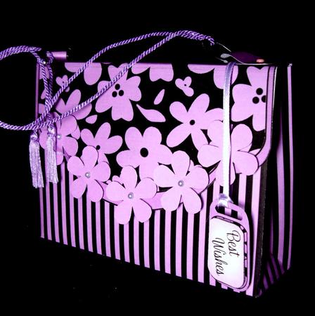 3D Flowers & Stripes Handbag Treat or Favour Box Kit by Dianne Jackson
