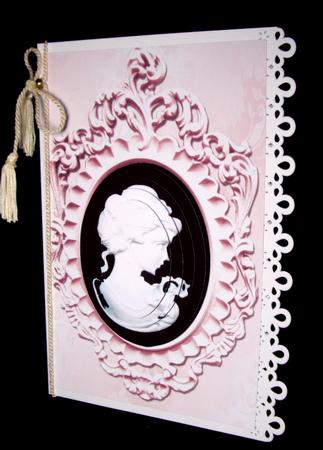 Pretty Black Cameo in Ornate Pink Frame by Dianne Jackson