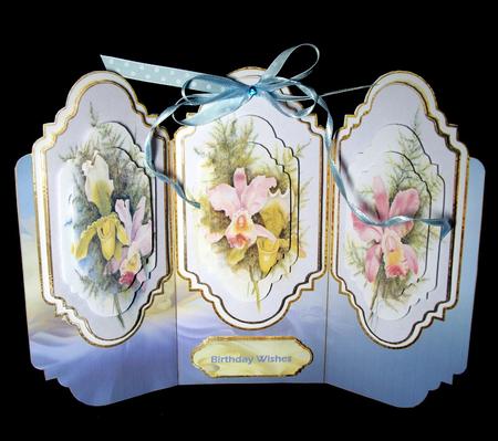 Iris Trifold Card with Pyramid Layer by Dianne Jackson