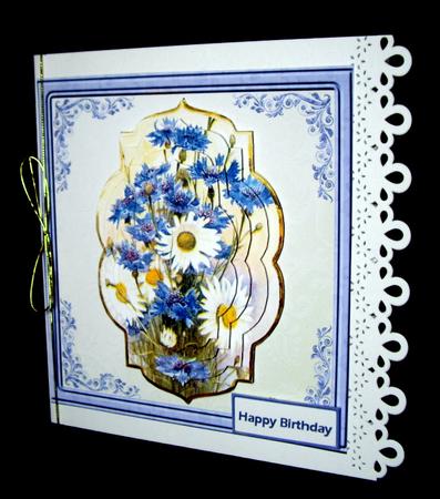 Cornflowers and Daisies Card with Shaped Stackers by Dianne Jackson