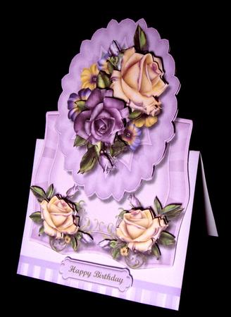 Beautiful Lilac Roses Over the Edge Card  by Dianne Jackson