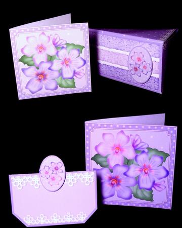 3D Pretty Violets Cake Slice Treat Box Gift Set Mini Kit by Dianne Jackson