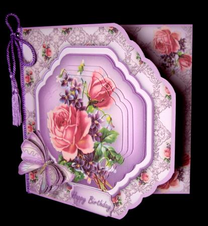Roses and Violets Cut Corners Card Mini Kit by Dianne Jackson