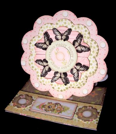 3D Flower Easel Card with Envelope Butterflies by Dianne Jackson