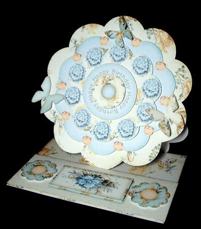 3D Flower Easel Card with Envelope Vintage by Dianne Jackson