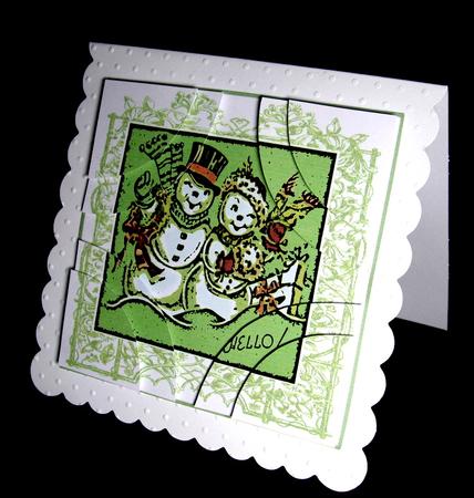 3 Stack 4 Corner Snowman Lime by Dianne Jackson