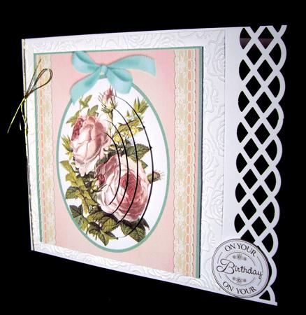 Lovely Roses in a Oval Plaque ( Pyramid ) by Dianne Jackson