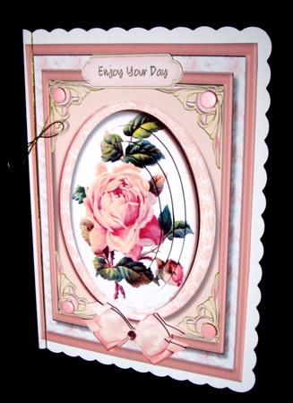 Lovely Pink Roses in a Oval Fram Pyramid by Dianne Jackson