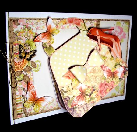 Beautiful Vintage Handbag Shaped Card Kit by Dianne Jackson