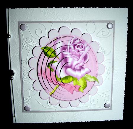 Pink Rose in Frame with Bow Oval Pyramids by Dianne Jackson