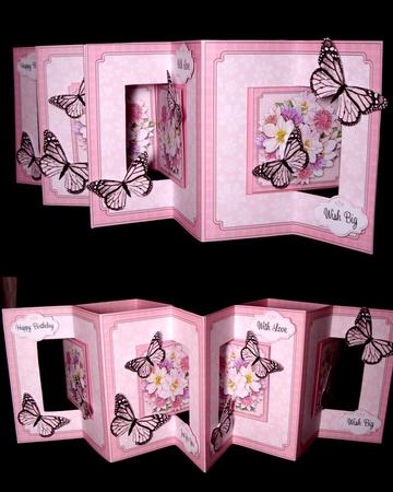 3D Pretty Floral & Butterfly Accordian Swing Card by Dianne Jackson