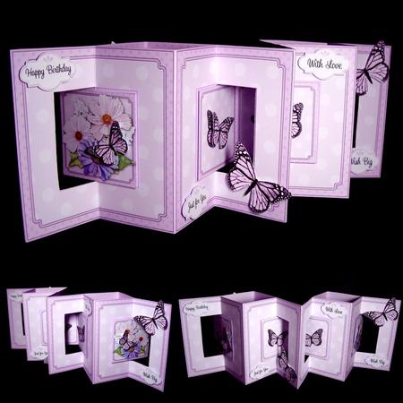 3D Butterflies & Flowers Accordian Swing Card by Dianne Jackson