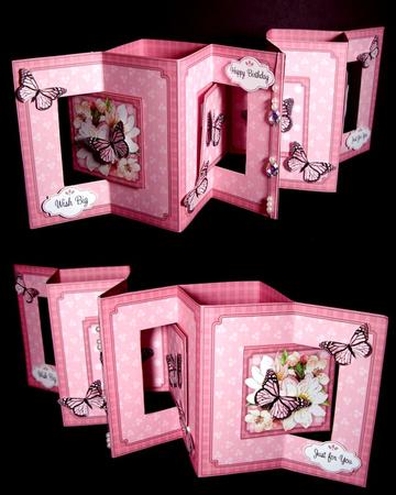 3D Flowers & Butterflies Accordian Swing Card by Dianne Jackson