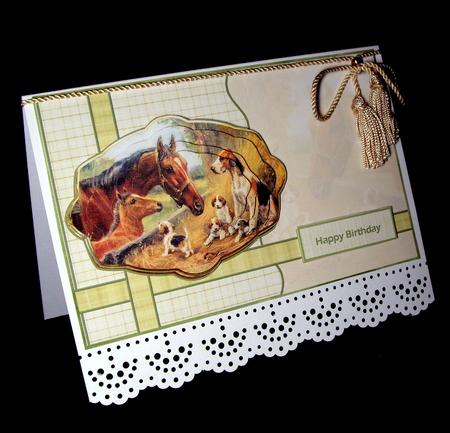 Showing Off Her Puppies Card with Stackers by Dianne Jackson