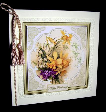 Daffodils and Violet Petal Stacker by Dianne Jackson