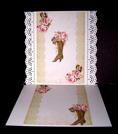 Vintage Boot with Roses on Lace A5 Insert by Dianne Jackson