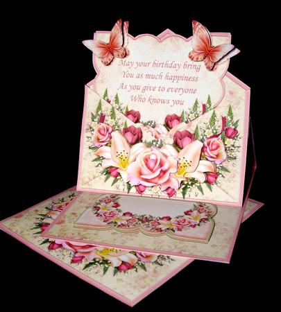 Lilies & Roses Envelope Easel Kit Birthday or Anniversary by Dianne Jackson