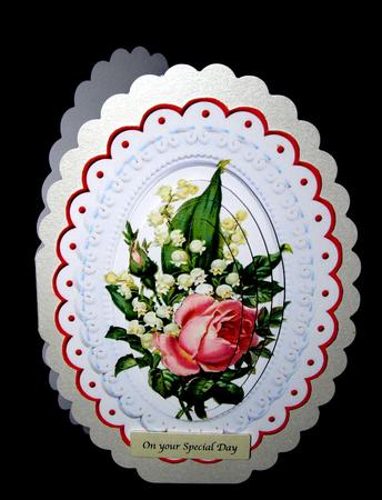 Pretty Pink Rose with Lily of the Valley Pyramids by Dianne Jackson