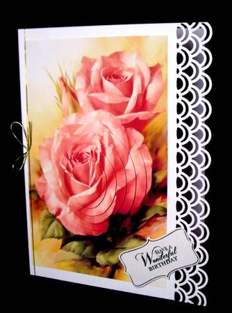 Peach Roses Pyramids, with Organza Bow by Dianne Jackson