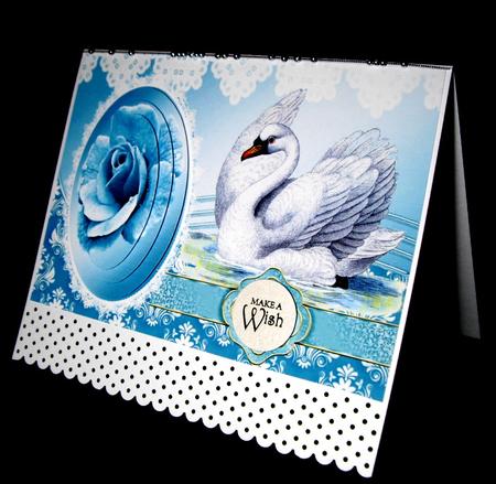 Beautiful Swan with Rose Oval Pyramids by Dianne Jackson