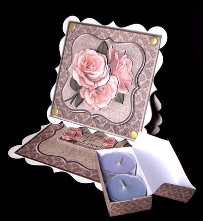 Rose Chocolate Double Tea Light Box by Dianne Jackson