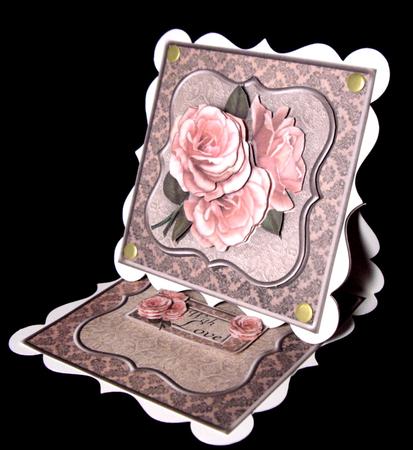 Rose Chocolate Blank Square Card Insert by Dianne Jackson